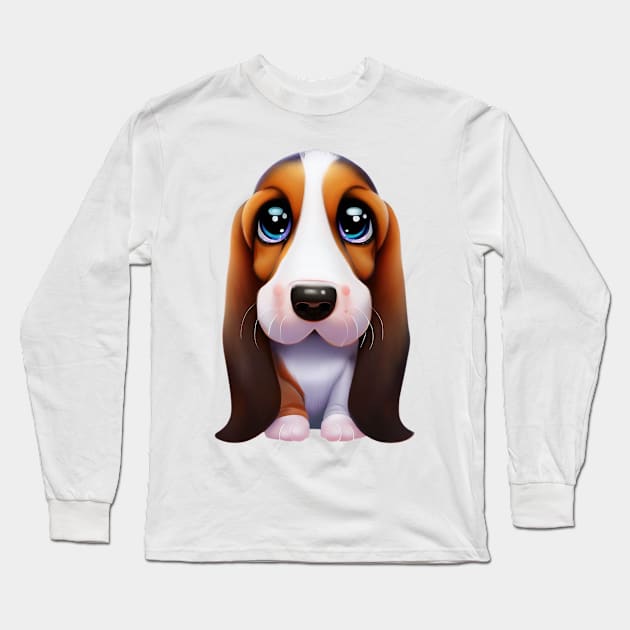 Furmidable Basset Hound Long Sleeve T-Shirt by Art By Mojo